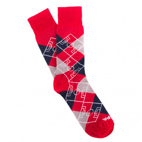 Argyle Pitch / Red - Navy Blue - Grey - White