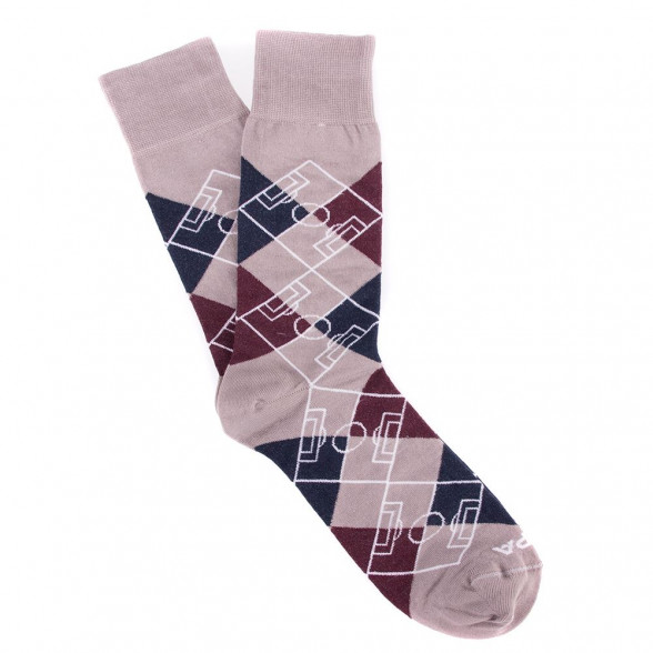 Argyle Pitch / Grey - Navy Blue - Bordeaux - White