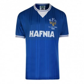 Everton FC Official Soccer Gift Mens 1982 Home Kit Retro Shirt 