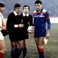 Miguel Angel Ruiz Garcia wearing Atletico Madrid 1986 Third shirt